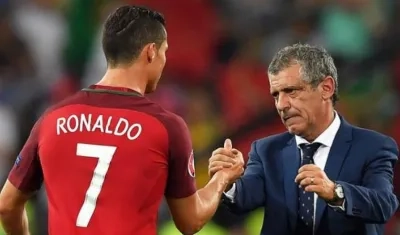 Crisitiano Ronaldo y Fernando Santos.