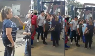 La mama de Juan Diego, un estudiante de la UIS, lo buscó con una correa. La imagen se hizo viral.