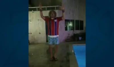 'El Pibe' Valderrama apoyando al Unión Magdalena. 