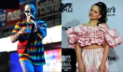 El colombiano J Balvin y la española Rosalía 