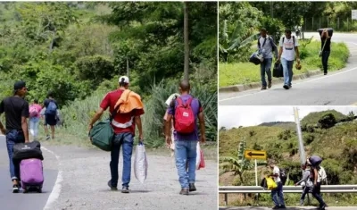 Venezolanos en carreteras de Colombia.