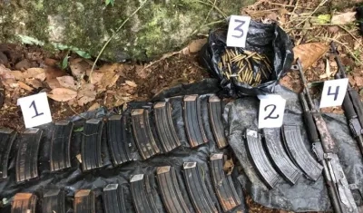 Estos son los elementos encontrados en la caleta.