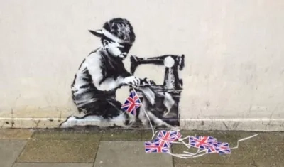 Obra "Slave Labour", pintado por Banksy en 2012.