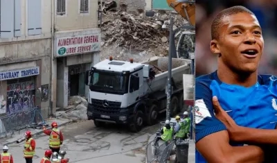 Lugar del derrumbe y Kilyan Mbappé.