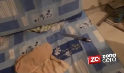 Colchón donde fue hallado el menor.