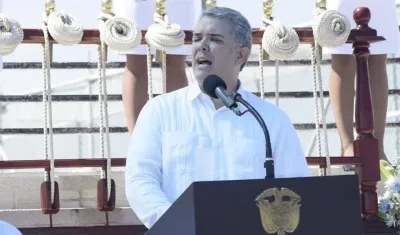 El Presidente Duque al despedir la expedición científica.