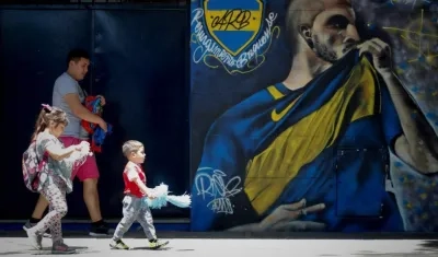 Mural de Boca Juniors, en Buenos Aires. 