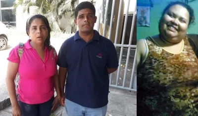 Samirna Avila prima de la fallecida, su cuñado Luis Mujica y Naila Patricia Zárate Camargo.