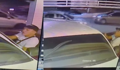 Atracador grabado en cámara de seguridad.