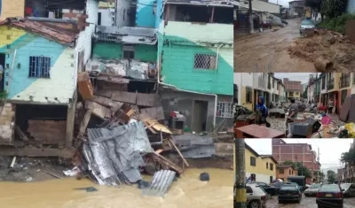 Así quedó una parte de Copacabana en Antioquia por las inundaciones.