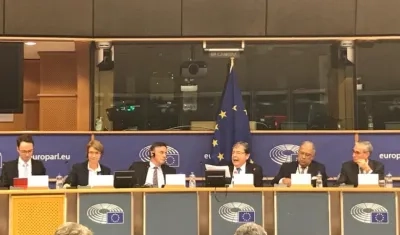 El Canciller Carlos Holmes Trujillo durante su discurso. 