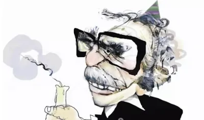Caricatura del escritor Gabriel García Márquez, realizada por Eulogia Merle.
