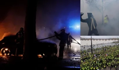  Varios barrios del centros de París muestran a esta hora destrozos impactantes.