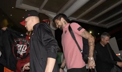 Luis 'Lucho' González a su arribo a Barranquilla. 