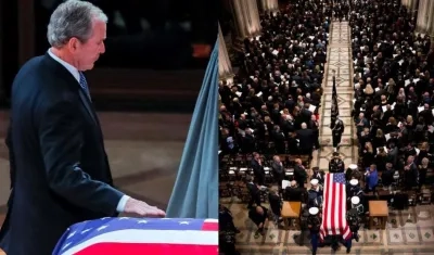 El expresidente George W. Bush en el sepelio de su padre, el también expresidente de EE.UU. George H.W. Bush.