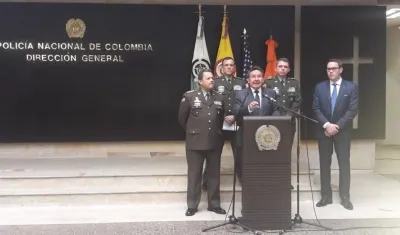 El Fiscal General Néstor Humberto Martínez en rueda de prensa.