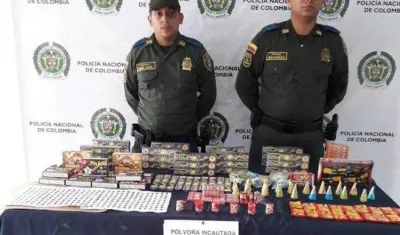 La pólvora decomisada asciende a los 2 millones de pesos.