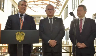El Presidente Iván Duque y el presidente de la Corte Suprema de Justicia, José Luis Barceló.