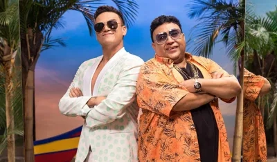 Los cantantes Silvestre Dangond y Robinson Damián.