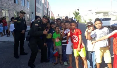 Actividad realizada por la Policía en Las Gardenias.