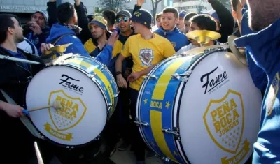 Banderazo de los hinchas de Boca Juniors. 