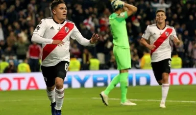 Juan Fernando Quintero celebrando el segundo gol.