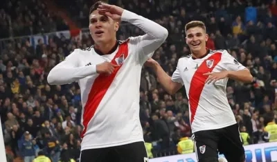 La celebración de Juan Fernando Quintero.