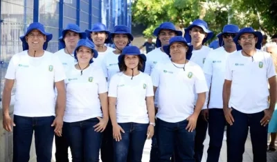 El grupo de guardabosques encargado del cuidado de los escenarios.