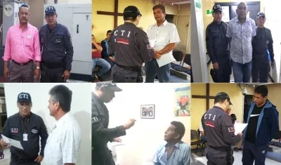 Un grupo de extrabajadores al momento de sus capturas.