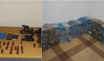 Droga y armas incautadas.