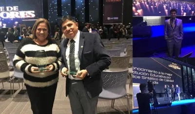 Ruth Rubio, rectora de la Institución Educativa Distrital para el Desarrollo Humano Nueva Granada, y José Henao, rector de la Institución Educativa Distrital Alexander Von Humboldt.