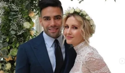 Radamel Falcao y su esposa Lorelei Tarón.