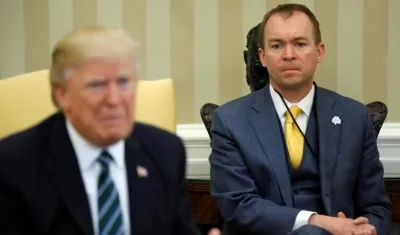 Donald Trump, presidente de Estados Unidos y su nuevo jefe de gabinete Mick Mulvaney.