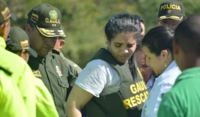 Melissa Martínez, a su retorno a la libertad.