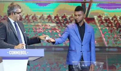 Miguel Ángel Borja en el sorteo de la Copa Liertadores 2019