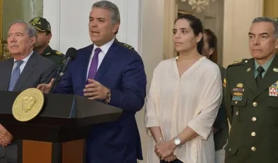 El Presidente Iván Duque y la empresaria Melissa Martínez.