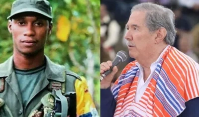 Walter Patricio Arizala, alias 'Guacho' y el Ministro de Defensa, Guillermo Botero.