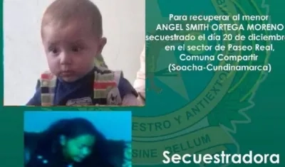 Imagen del bebé y la secuestradora.