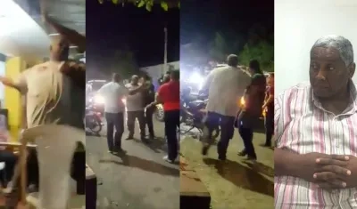 Momento de la riña del Alcalde de Codazzi, Luis Vladimir Peñaloza Fuentes.