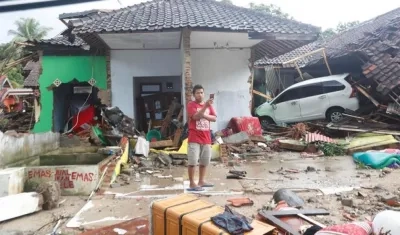 Destrozos causados por el tsunami.