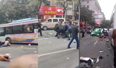 Imágenes del accidente, el capturado y los heridos. 