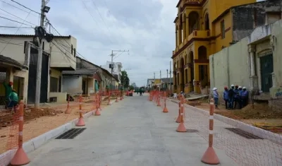 Aspecto de la canalización del arroyo La Felicidad.