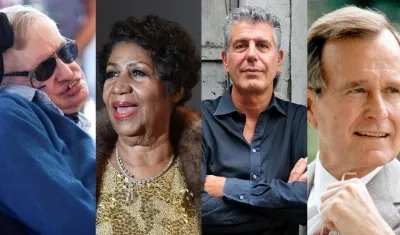 Stephen Hawking, Aretha Franklin, Anthony Bourdain y George H.W. Bush fallecieron este año.