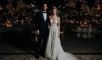 Los novios  Diego Godín y Sofía Herrera.