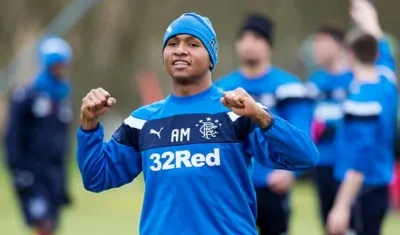 Alfredo Morelos, jugador colombiano del Rangers escocés.