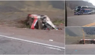 El conductor de ómnibus chileno sufrió una fractura en su brazo izquierdo.