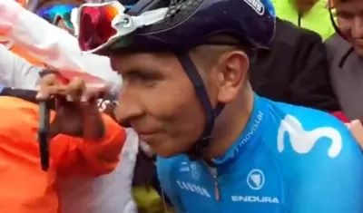 El ciclista Nairo Quintana, del Movistar