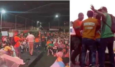 Momento de la agresión a Carlos Caicedo en Ciénaga, Magdalena.