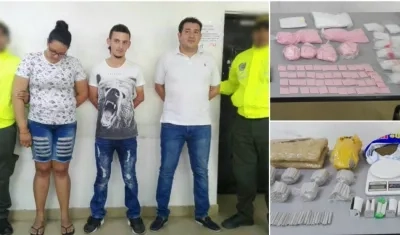 Los tres capturados en el barrio El Santuario.