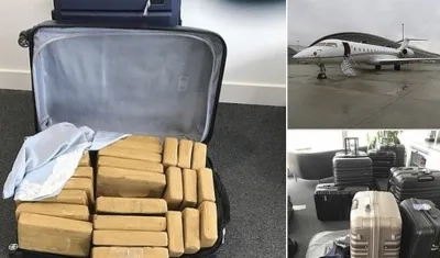 Maleta llena de cocaína.